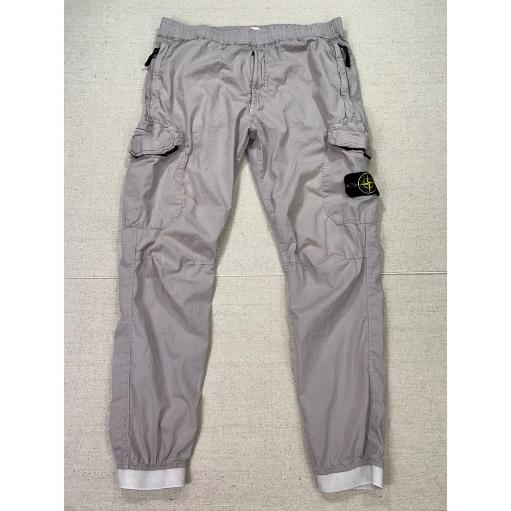 Stone Island Men's Small Cargo Track Jogger Pants Stretch Cotton Compass Badge